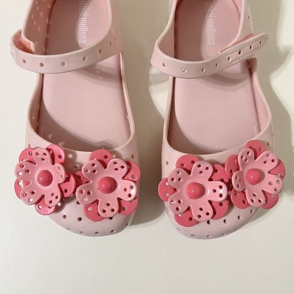 Mini Melissa Furadinha Perforated Pink Flower Sandals Toddler Girls Size 11 - Picture 4 of 12